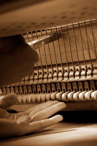 Kröpfzange an Dämpferdrähte mit Dämpferklotz und Dämpferarm