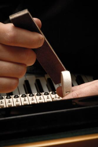 Schleifholz, Hammerkopf und Tasten